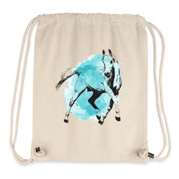 Cheval turquoise - Sac à cordon recyclé Stanley/Stella - blanc naturel - Devant