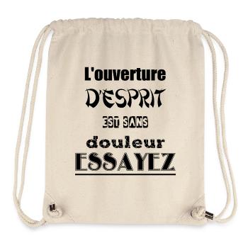 L'ouverture de la pensée est sans douleur - Sac à cordon recyclé Stanley/Stella - blanc naturel - Devant