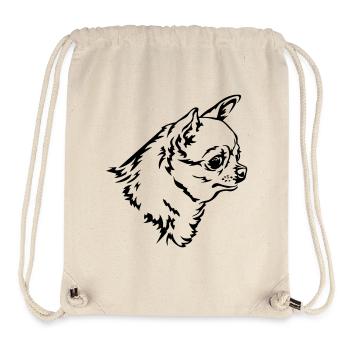 Tête de Chihuahua - Sac à cordon recyclé Stanley/Stella - blanc naturel - Devant