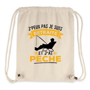 J'peux pas je suis retraité et j'ai pêche - Sac à cordon recyclé Stanley/Stella - blanc naturel - Devant