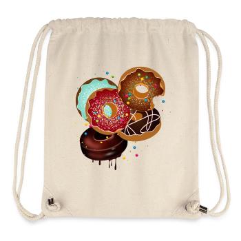 jeté sauvagement ensemble tas coloré de beignets - Sac à cordon recyclé Stanley/Stella - blanc naturel - Devant