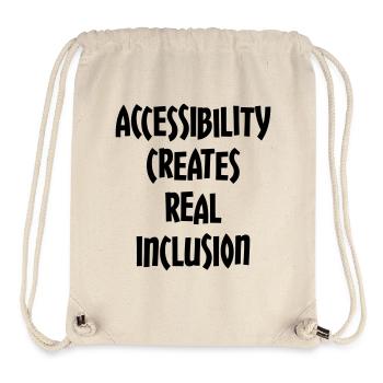 Accessibility creates true inclusion # - Stanley/Stella Recycled Gym Bag - natural - Front