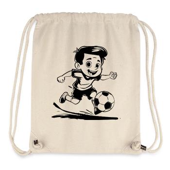 Soccer Boy Cartoon Look - Stanley/Stella Recycled Gym Bag - natural - Front
