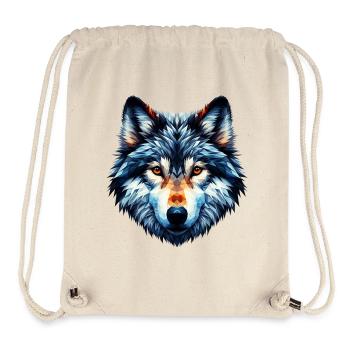 Polygonaler Wolf - Stanley/Stella recycelter Gym Bag - Naturweiß - Vorne