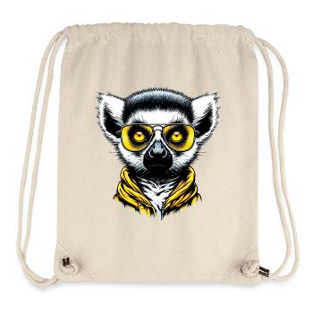 Lémurien avec lunettes de soleil - Sac à cordon recyclé Stanley/Stella - blanc naturel - Devant