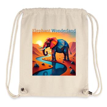 Geometric Elephant Wonderland - Stanley/Stella Recycled Gym Bag - natural - Front