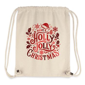 Holly Jolly Christmas Motif - Stanley/Stella recycelter Gym Bag - Naturweiß - Vorne