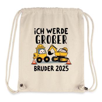 Ich Werde Großer Bruder 2025 Bagger Schwarz Kinder - Stanley/Stella recycelter Gym Bag - Naturweiß - Vorne