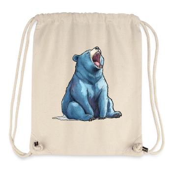Watercolor Blue Bear - Stanley/Stella Recycled Gym Bag - natural - Front