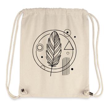 Boho & Zen – L’art élégant de la plume pour les amoureux de la nature - Sac à cordon recyclé Stanley/Stella - blanc naturel - Devant