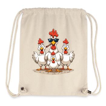 Famille de Coqs Attitude Fun - Sac à cordon recyclé Stanley/Stella - blanc naturel - Devant