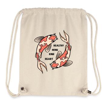 Koi Fish Circle with Positive Quote - Stanley/Stella Recycled Gym Bag - natural - Front