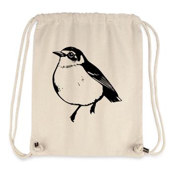 Vogel schwarz schwarzer Vogel - Stanley/Stella recycelter Gym Bag - Naturweiß - Vorne