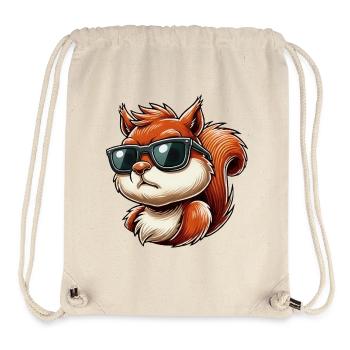 Lustiges Eichhörnchen mit Sonnenbrille Cartoon Hum - Stanley/Stella recycelter Gym Bag - Naturweiß - Vorne