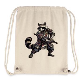 Waschbär Samurai mit Katana - Stanley/Stella recycelter Gym Bag - Naturweiß - Vorne
