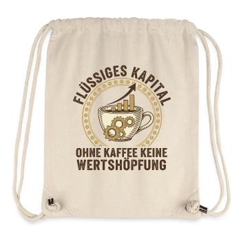 Flüssiges Kapital Kaffee - Büro Humor - Stanley/Stella recycelter Gym Bag - Naturweiß - Vorne