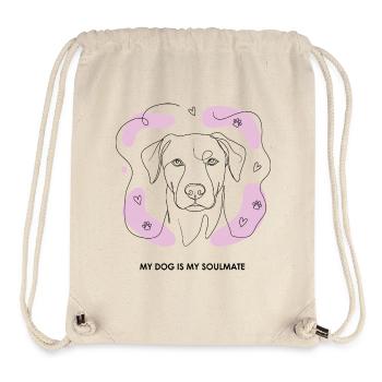 Dog Soulmate Line Art - Stanley/Stella Recycled Gym Bag - natural - Front