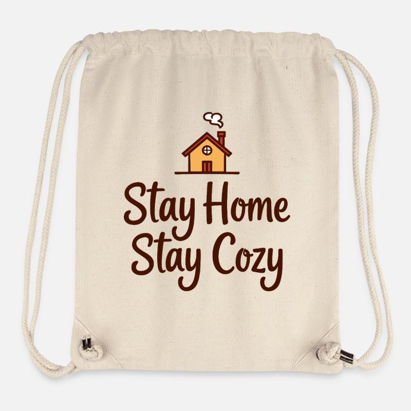 Rester à la maison Maison chaleureuse Chaleur - Sac à cordon recyclé Stanley/Stella - blanc naturel