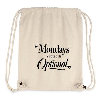 Monday Funny Saying Weekday Black - Stanley/Stella Recycled Gym Bag - natural - Front