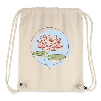 Illustration d’art au trait de nénuphar - Sac à cordon recyclé Stanley/Stella - blanc naturel - Devant