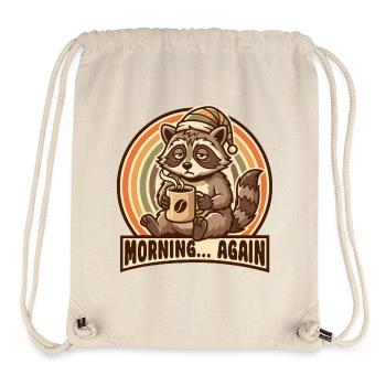 Morning grouch raccoon with coffee - Stanley/Stella Recycled Gym Bag - natural - Front