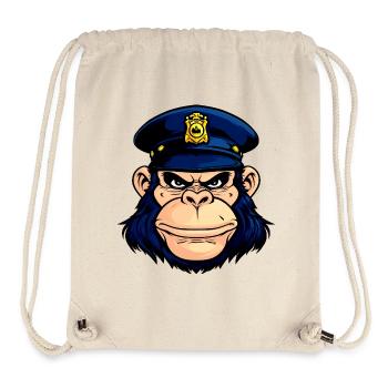 Police des singes - Sac à cordon recyclé Stanley/Stella - blanc naturel - Devant