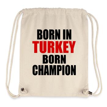 born in turkey born champion - Turquie - Sac à cordon recyclé Stanley/Stella - blanc naturel - Devant