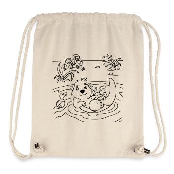Otter coloring fun for children's clothing and bags - Stanley/Stella Recycled Gym Bag - natural - Front