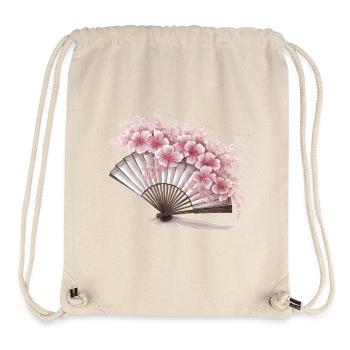 Éventail Floral Japonais - Sac à cordon recyclé Stanley/Stella - blanc naturel - Devant