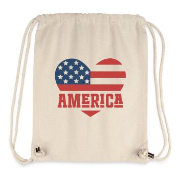 Amerika Flagge Herz - Stanley/Stella recycelter Gym Bag - Naturweiß - Vorne