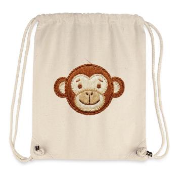 Bestickter niedlicher Affenkopf, verspieltes Tier (bedruckt) - Stanley/Stella recycelter Gym Bag - Naturweiß - Vorne