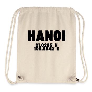 Hanoi - Design avec coordonnées - Sac à cordon recyclé Stanley/Stella - blanc naturel - Devant