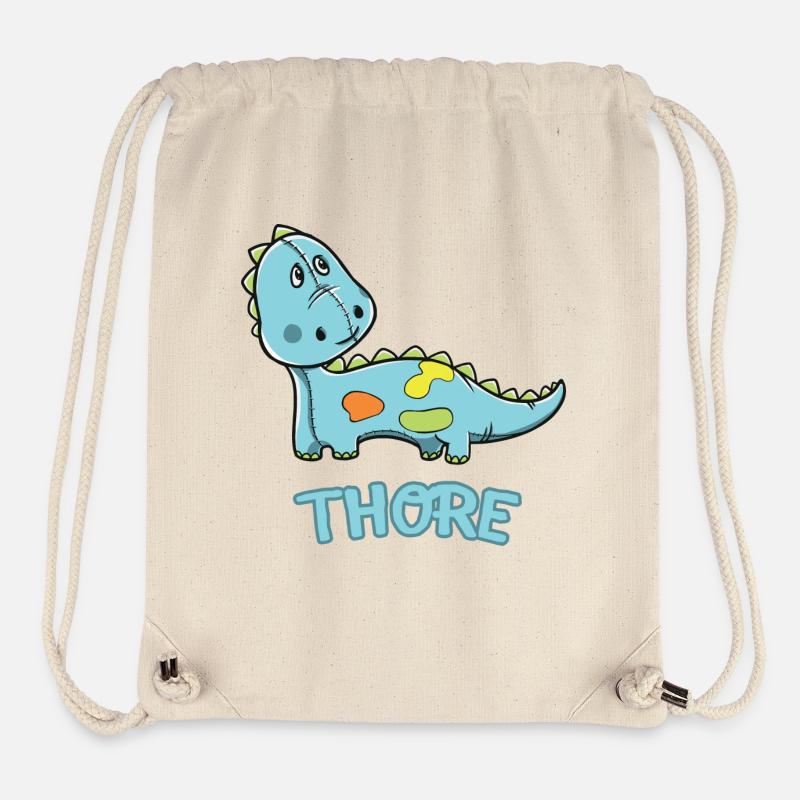 Dinosaurier lustig Kind Thore Geschenk Geburtstag - Stanley/Stella recycelter Gym Bag - Naturweiß