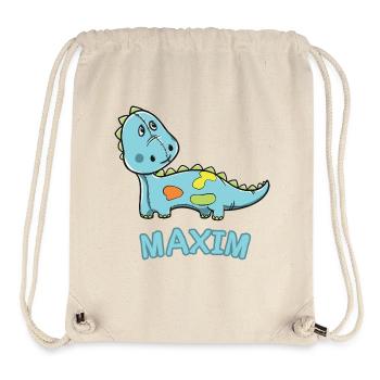 Dinosaur funny kid Maxim gift birthday - Stanley/Stella Recycled Gym Bag - natural - Front