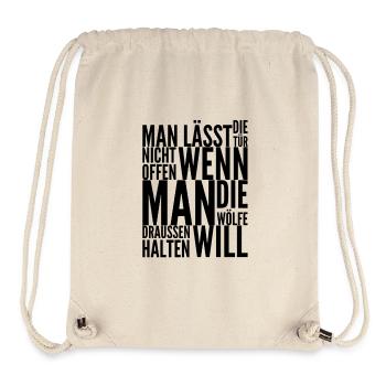 halte deine Türen geschlossen - Stanley/Stella recycelter Gym Bag - Naturweiß - Vorne