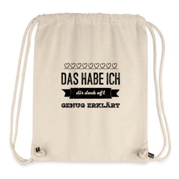 keine Erklärungen mehr - Stanley/Stella recycelter Gym Bag - Naturweiß - Vorne
