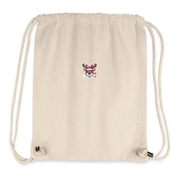 8 Bit Christmas Reindeer Head - Stanley/Stella Recycled Gym Bag - natural - Front