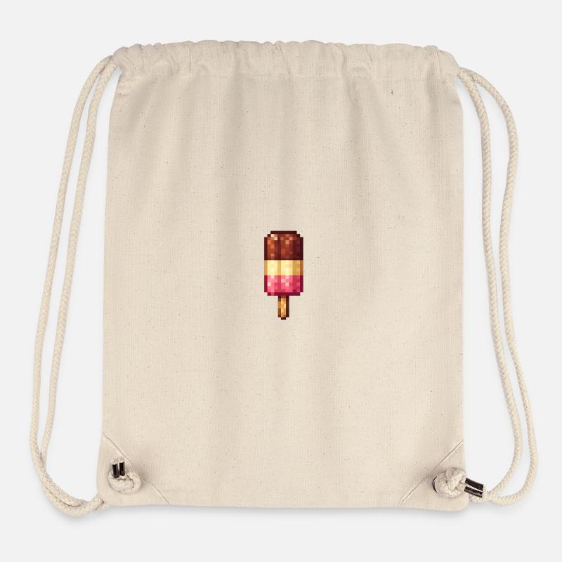 Retro Pixel Eis am Stiel - Stanley/Stella recycelter Gym Bag - Naturweiß