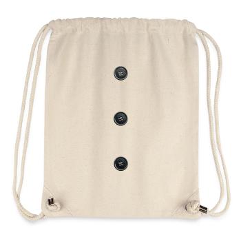 Bouton Boutons 3 faux pois noir drôle bonhomme de neige - Sac à cordon recyclé Stanley/Stella - blanc naturel - Devant