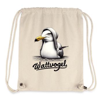 Wattvogel Coole Möwe mit Kapuze - Stanley/Stella recycelter Gym Bag - Naturweiß - Vorne