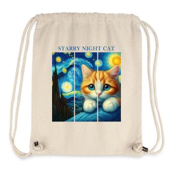 Starry Night Cat - Stanley/Stella Recycled Gym Bag - natural - Front