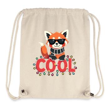 Cool Red Panda - T-shirt de fête de Noël - Sac à cordon recyclé Stanley/Stella - blanc naturel - Devant