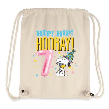 Peanuts 7 Years Birthday Design With Quote - Stanley/Stella Recycled Gym Bag - natural - Front