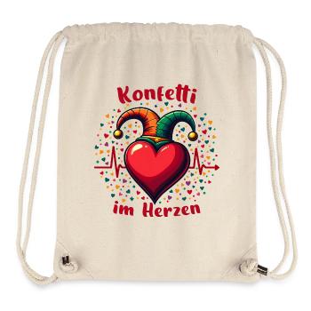 Herzschlag Konfetti Im Herzen EKG Karneval - Stanley/Stella recycelter Gym Bag - Naturweiß - Vorne