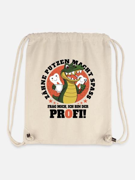 Krokodil Zahn Hygiene - Stanley/Stella recycelter Gym Bag - Naturweiß