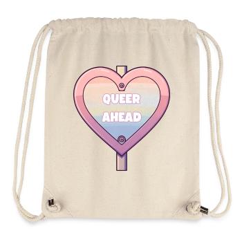 Queer Ahead – Regenbogen Herz Design - Stanley/Stella recycelter Gym Bag - Naturweiß - Vorne