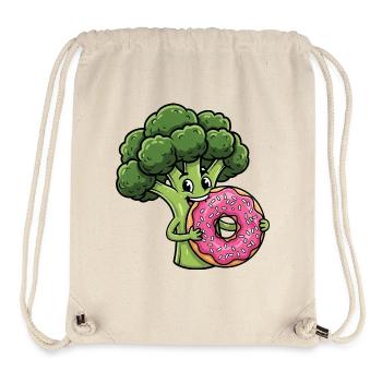 Süßer Brokkoli Cartoon Donut Nachtisch Gemüse  - Stanley/Stella recycelter Gym Bag - Naturweiß - Vorne
