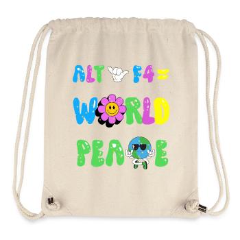 Alt F4 Welt Frieden Lustiges Spieldesign - Stanley/Stella recycelter Gym Bag - Naturweiß - Vorne