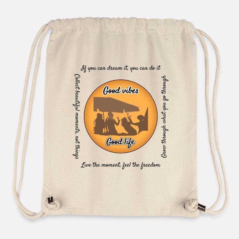 Sonnenuntergangsparty | Celebrate Life Silhouette - Stanley/Stella recycelter Gym Bag - Naturweiß