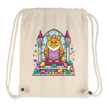 Trône de la chouette des couronnes devant un vitrail - Sac à cordon recyclé Stanley/Stella - blanc naturel - Devant